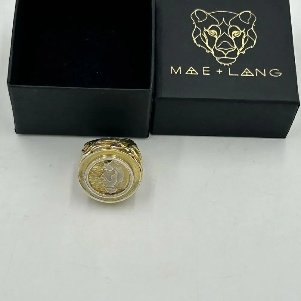 Women’s Mae and Lang 14 karat gold plated cocktail ring size 6